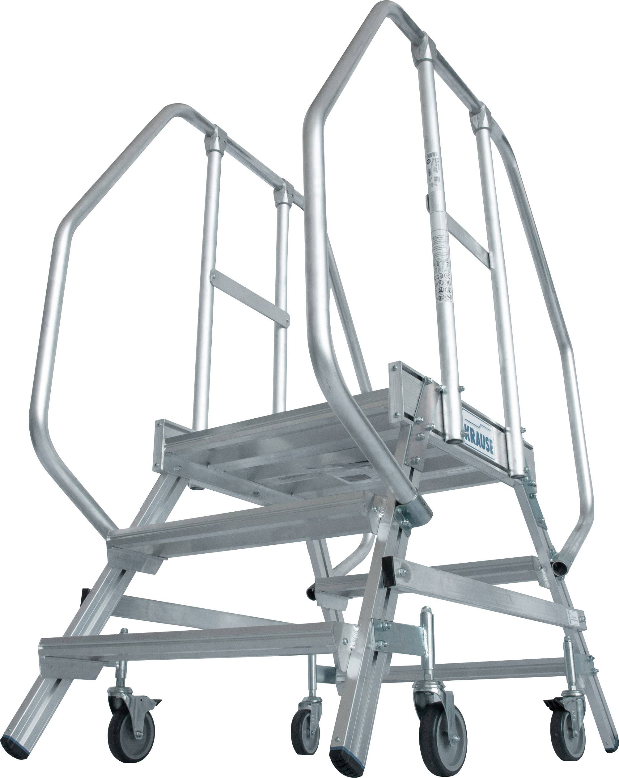 Krause 820235 Aluminium Podestleiter fahrbar Arbeitshöhe (max.): 2.70 m Silber DIN EN 131, BGI 637, BGI 694, BGV-D 36 32-1