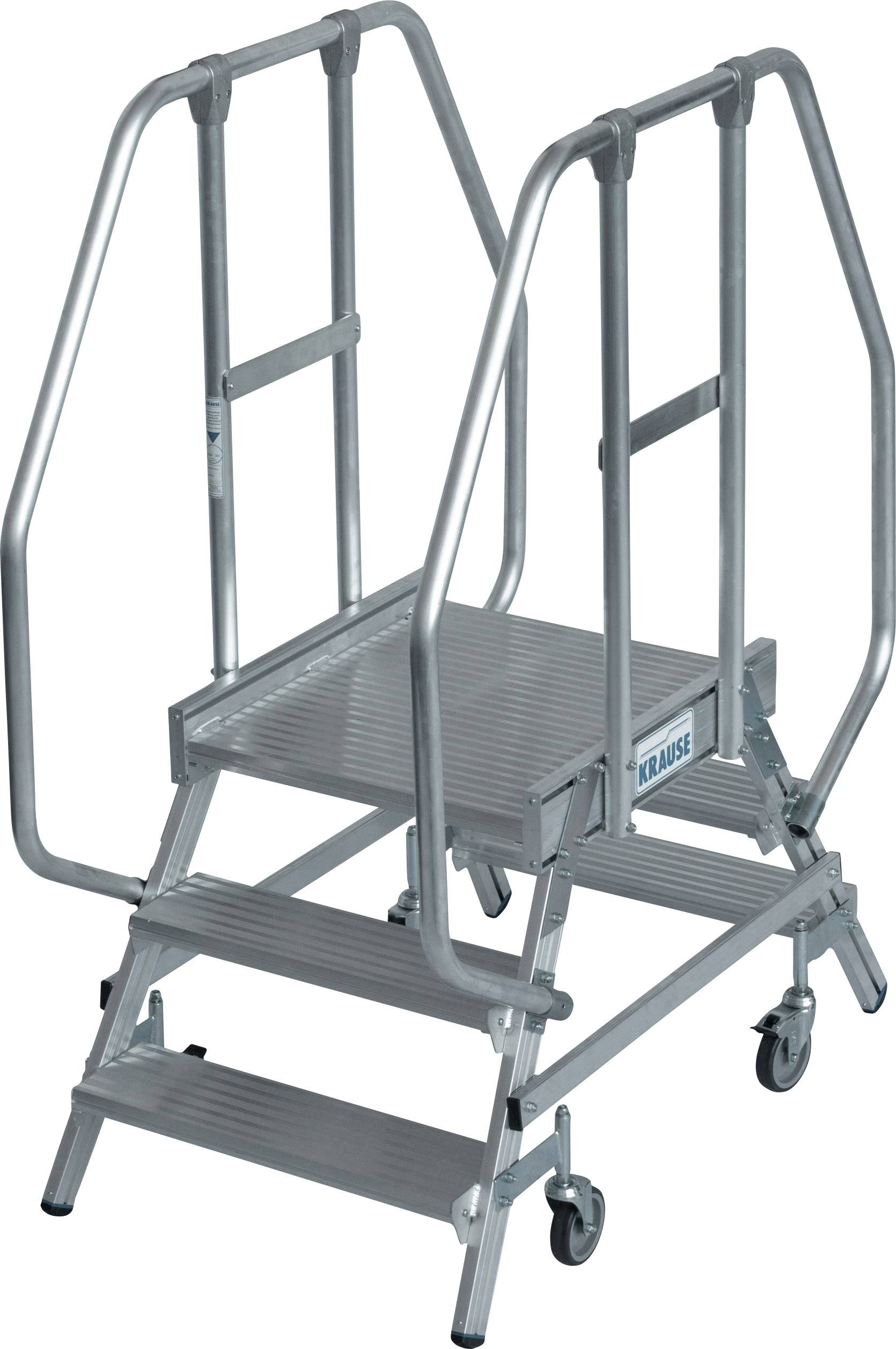 Krause 820235 Aluminium Podestleiter fahrbar Arbeitshöhe (max.): 2.70 m Silber DIN EN 131, BGI 637, BGI 694, BGV-D 36 32-2