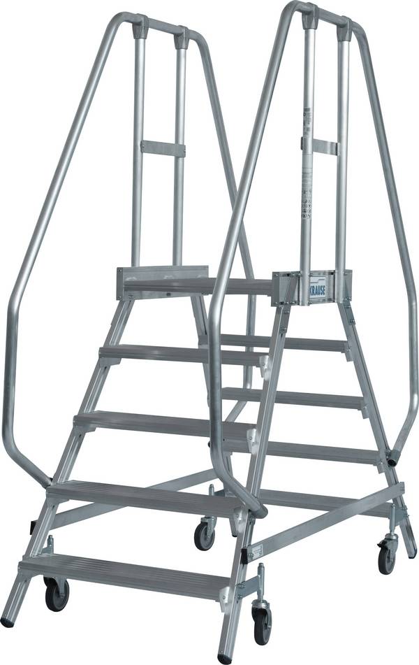 Krause  820259 Aluminium Podestleiter fahrbar Arbeitshöhe (max.): 3.20 m Silber DIN EN 131, BGI 637, BGI 694, BGV-D 36 42.5 kg