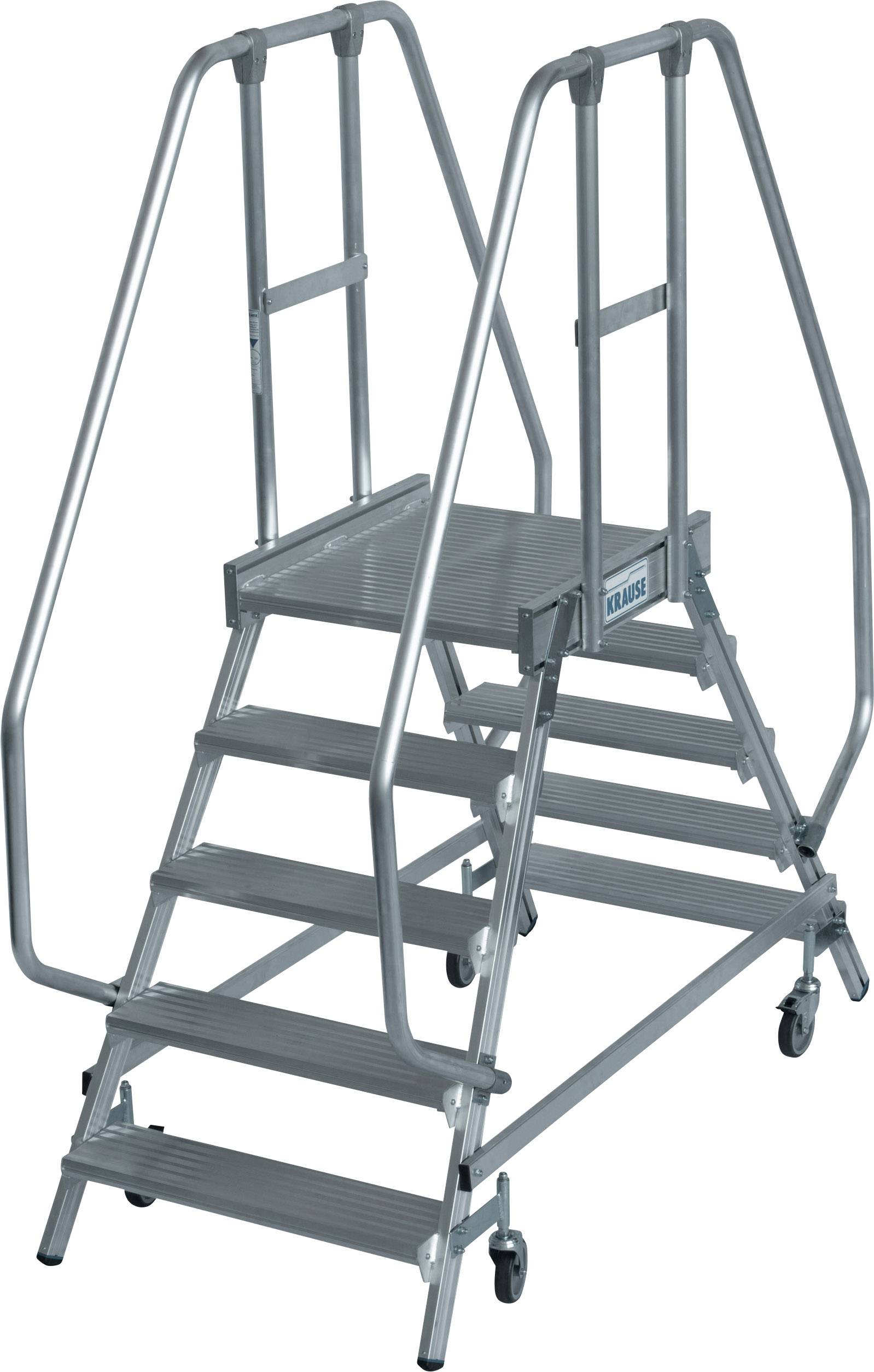 Krause 820259 Aluminium Podestleiter fahrbar Arbeitshöhe (max.): 3.20 m Silber DIN EN 131, BGI 637, BGI 694, BGV-D 36 42-3