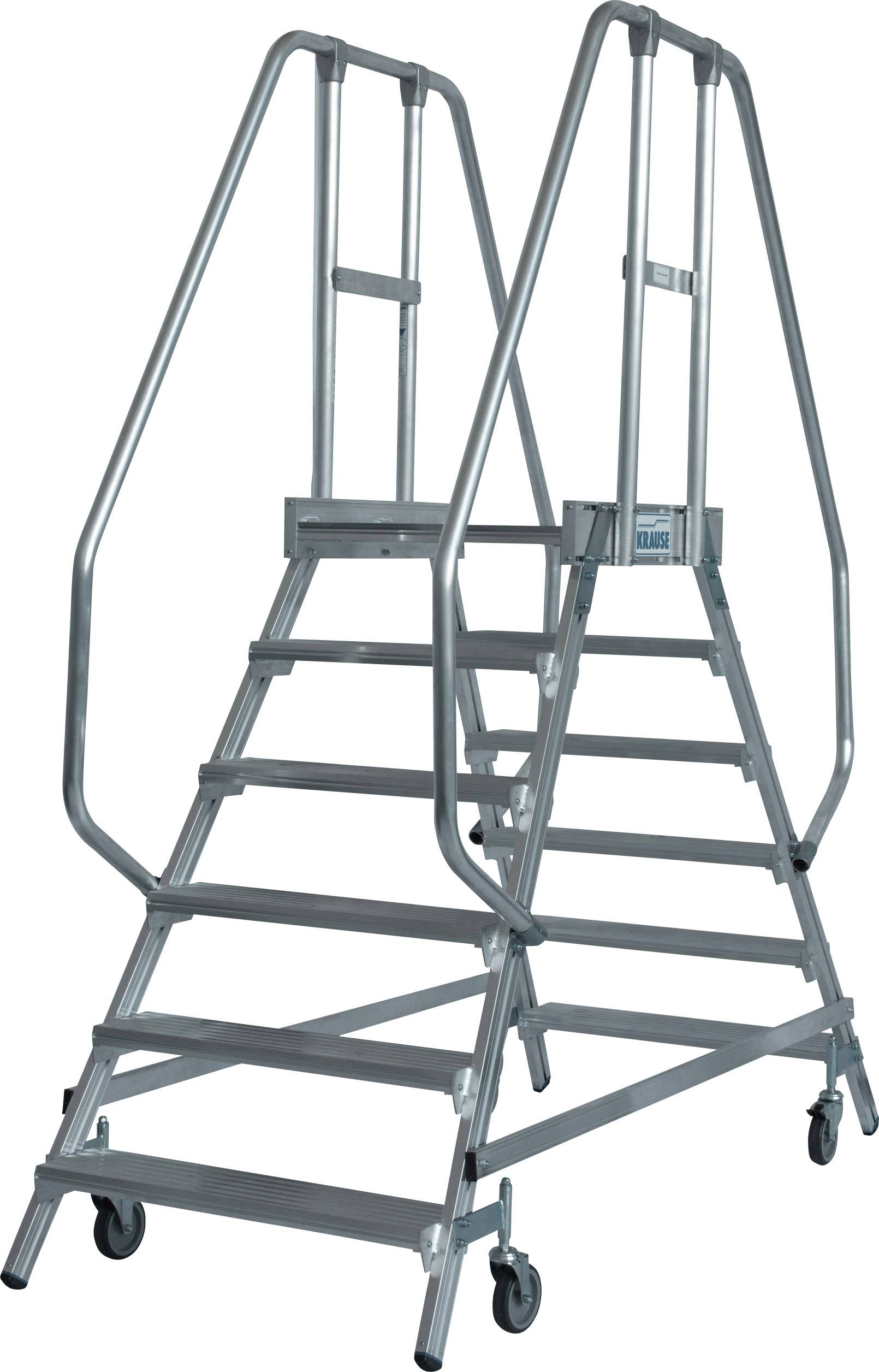 Krause 820266 Aluminium Podestleiter fahrbar Arbeitshöhe (max.): 3.45 m Silber DIN EN 131, BGI 637, BGI 694, BGV-D 36 47-0