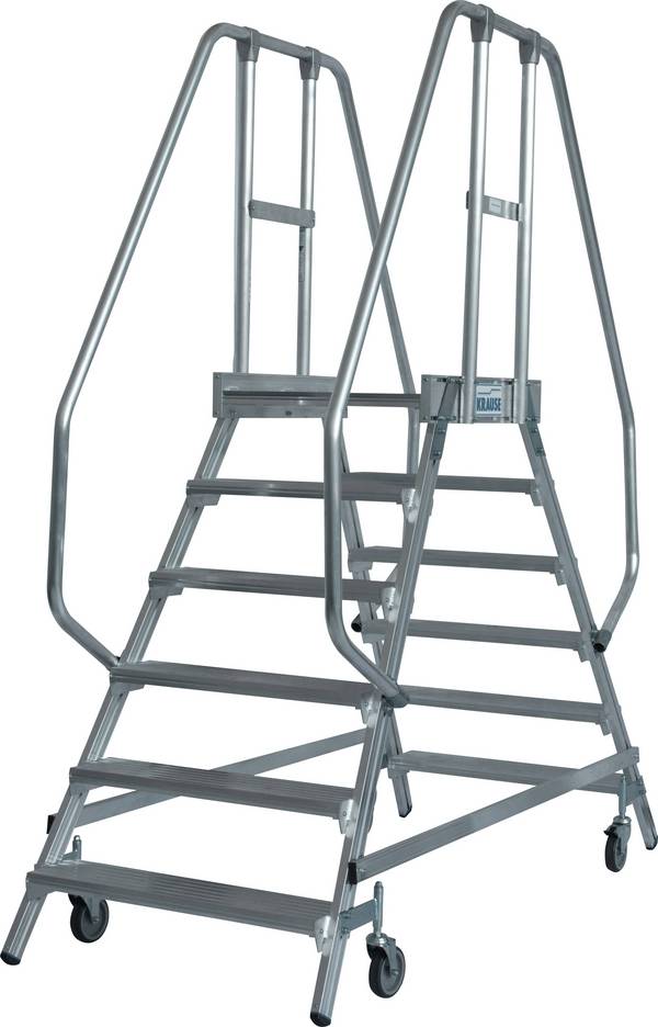 Krause  820266 Aluminium Podestleiter fahrbar Arbeitshöhe (max.): 3.45 m Silber DIN EN 131, BGI 637, BGI 694, BGV-D 36 47.5 kg