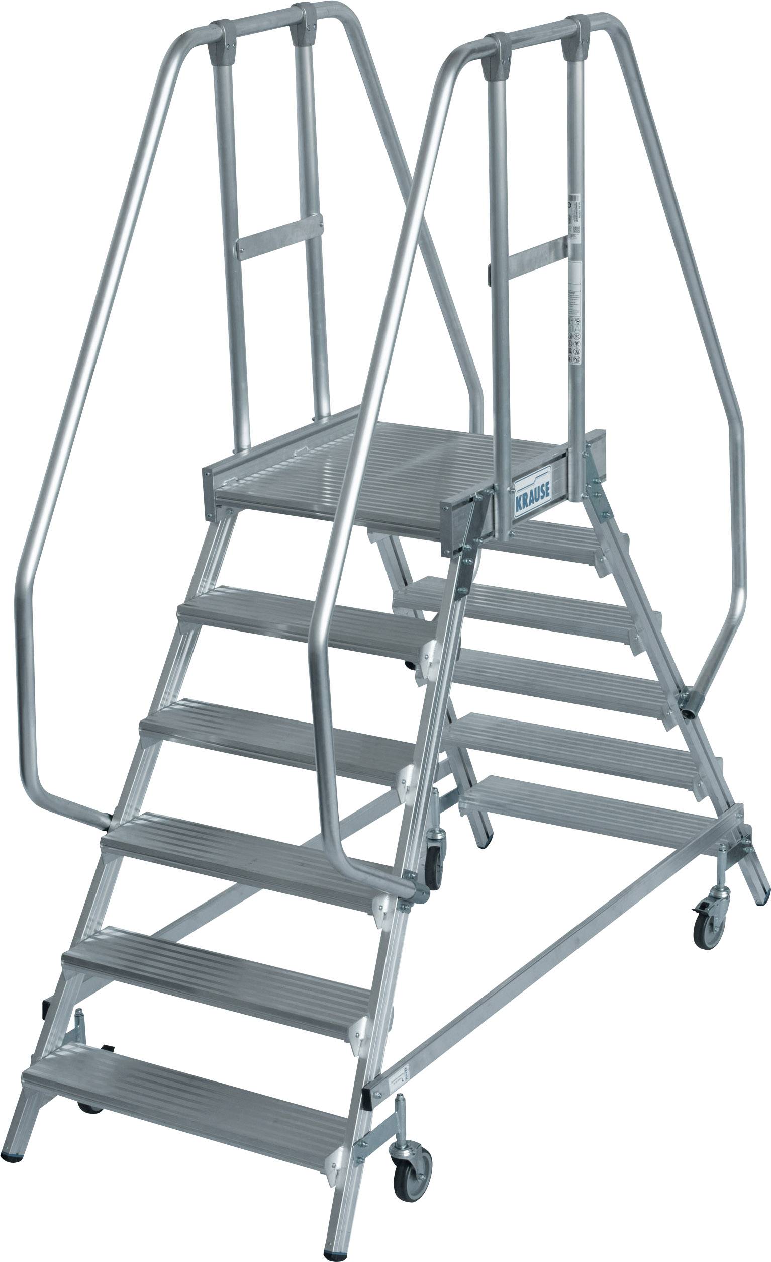 Krause 820266 Aluminium Podestleiter fahrbar Arbeitshöhe (max.): 3.45 m Silber DIN EN 131, BGI 637, BGI 694, BGV-D 36 47-3