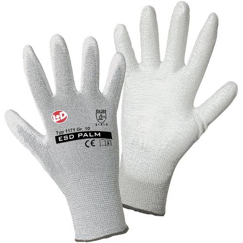 Thumbnail - Leipold Doehle ESD Nylon/Carbon-PU 1171-10 Nylon Arbeitshandschuh Größe (Handschuhe): 10, XL EN 388:2016 CAT II 1 St.