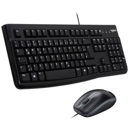 Thumbnail - Logitech MK120 Desktop USB Tastatur, Maus-Set Spritzwassergeschützt Deutsch, QWERTZ Schwarz