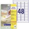 Avery-Zweckform L4736REV-25 Universal-Etiketten 45.7 x 21.2 mm Papier Weiß 1440 St. Wiederablösbar Tintenstrahldrucker, Laserdrucker, Farblaserdrucker, Kopierer, Farbkopierer, Handbeschriftung