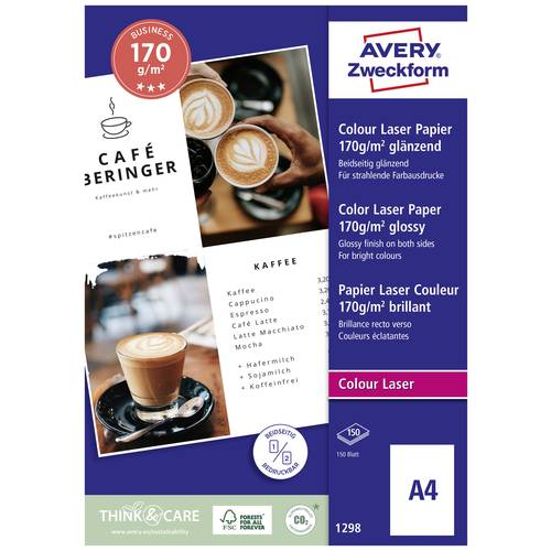 Avery-Zweckform Business Colour Laser Paper 1298 Laser Druckerpapier DIN A4 170 g/m² 150 Blatt Weiß