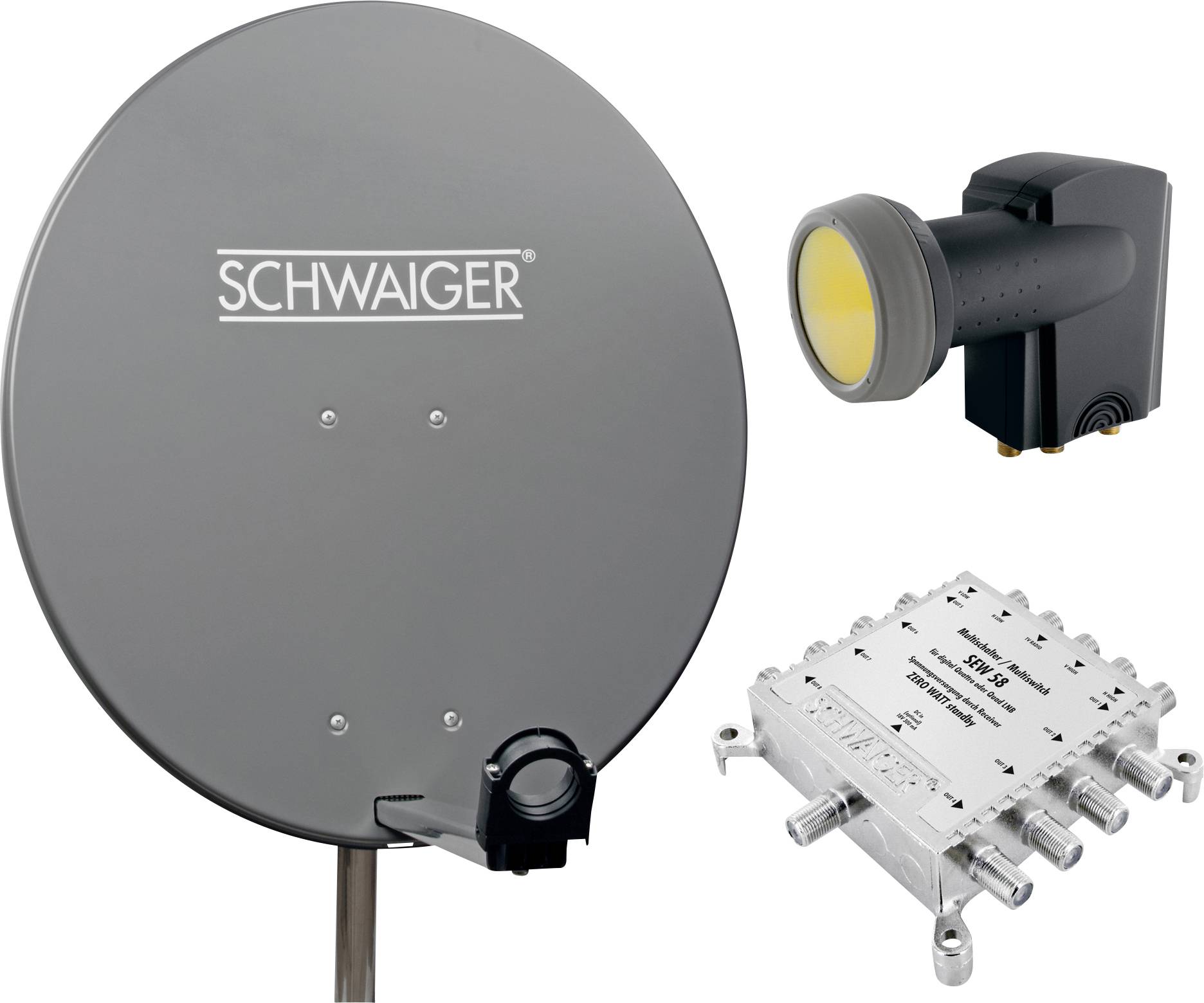 SCHWAIGER SPI9961SET5 SAT-Anlage ohne Receiver Teilnehmer-Anzahl 6 80 cm