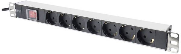 Digitus DN-19 PDU-7S 19 Zoll  Netzwerkschrank-Steckdosenleiste  1 HE Schutzkontaktsteckdose mit Schalter