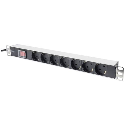 Digitus DN-19 PDU-7S 19 Zoll Netzwerkschrank-Steckdosenleiste Schutzkontaktsteckdose mit Schalter