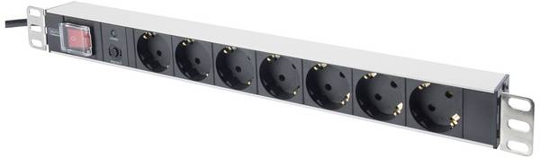 Digitus DN-19 PDU-7SO 19 Zoll  Netzwerkschrank-Steckdosenleiste   Schutzkontaktsteckdose Überspannungsschutz