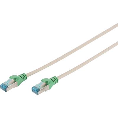 Digitus RJ45 (gekreuzt) Netzwerk Anschlusskabel CAT 5e F/UTP 10.00 m Grau verdrillte Paare