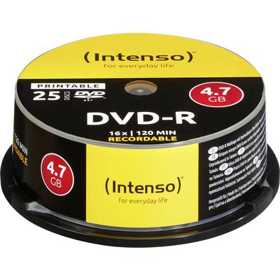 Intenso 4801154 DVD-R Rohling 4.7 GB 25 St. Spindel Bedruckbar