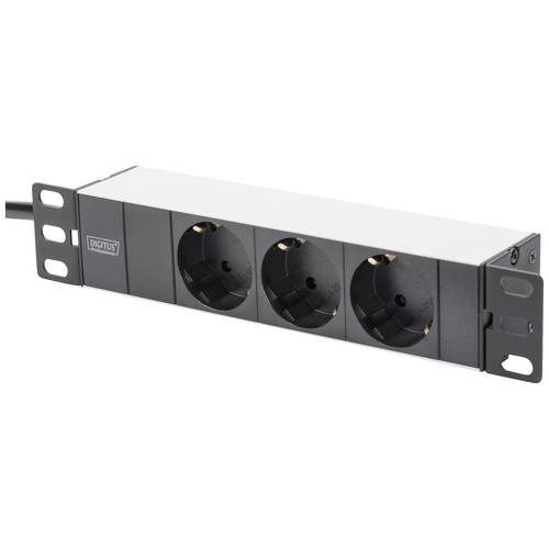 Digitus DN-95411 10 Zoll Netzwerkschrank-Steckdosenleiste Geeignet für Schranktiefe: ab 300 mm Schwarz