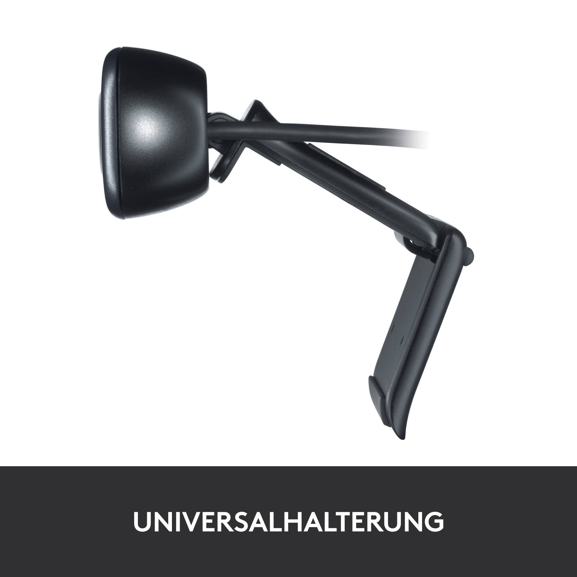 Eine schwarze Universalhalterung für Geräte mit flexiblem Arm. Unten steht 'UNIVERSALHALTERUNG'.