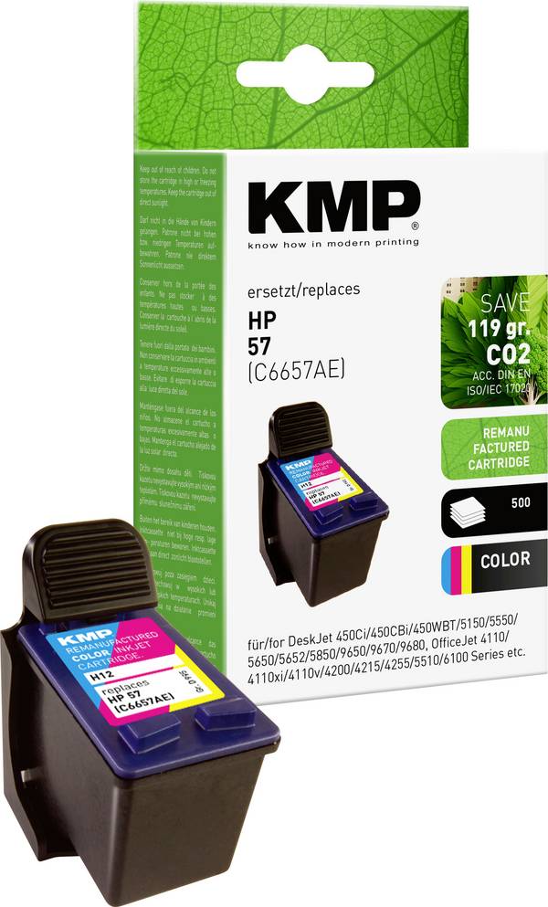 KMP Druckerpatrone ersetzt HP, LSK, OTC, Odixion, Olivetti, Output Solutions, Seiko Precision, Telecom Italia 57, C6657AE Kompatibel  Color H12 0995,4570