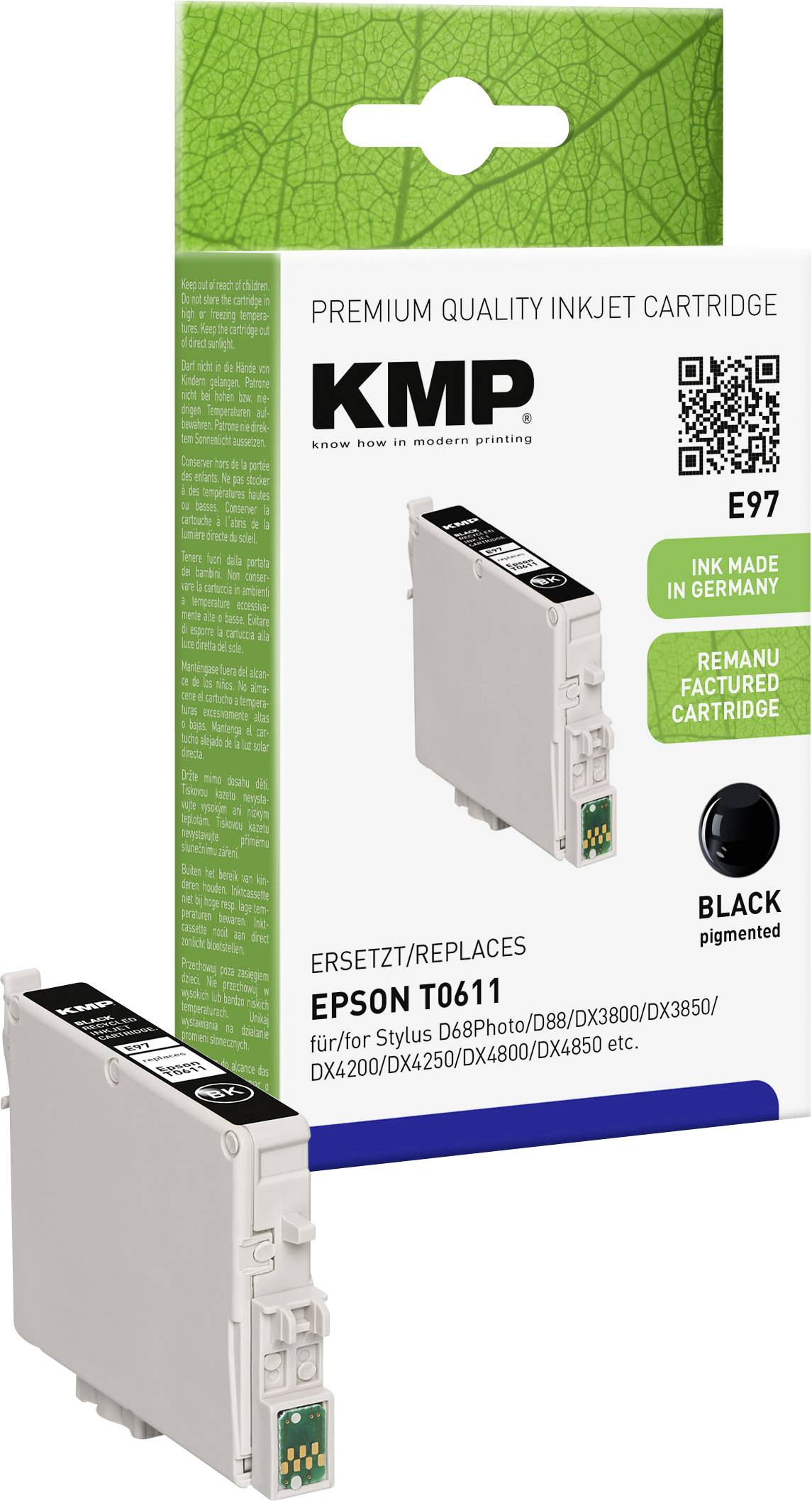KMP E97 Schwarz Tintenpatrone