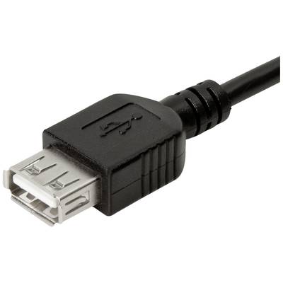 USB-Kabel mit weiblichem Anschluss, zeigt Detail der Geräteschnittstelle.