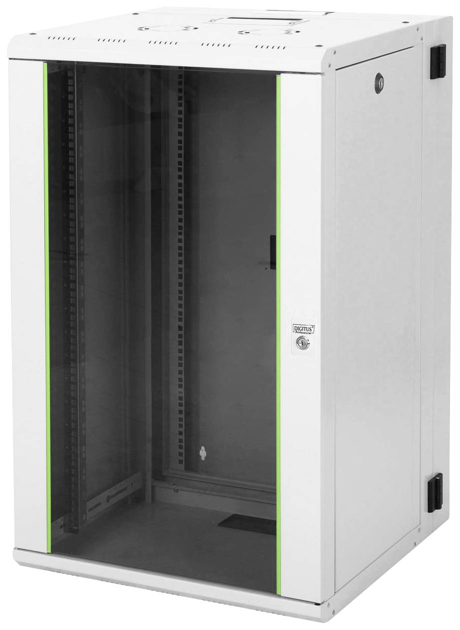 DIGITUS 19\" Wandschrank mit Schwenkrahmen 20HE grau RAL7035 IP40 inkl. 8x Montageschrauben