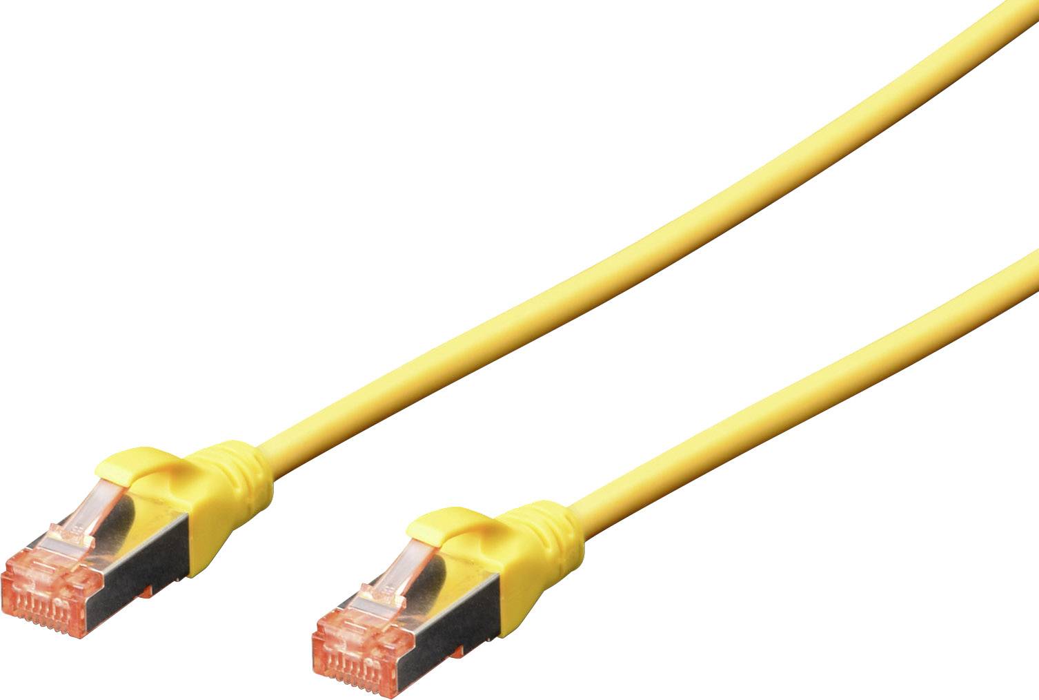 Digitus DK-1641-0025/Y RJ45 Netværkskabel, patchkabel CAT 6 S/FTP 0.25 m Gul Flammehæmmende, med låsebeskyttelse 1 stk