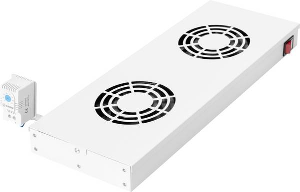 Digitus DN-19 FAN-2-HO 19 Zoll 2 x Netzwerkschrank-Lüfter  1 HE    Lichtgrau (RAL 7035)