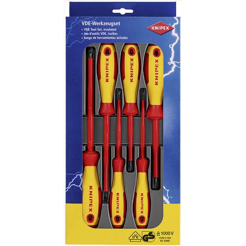 Knipex 00 20 12 V01 VDE Schraubendreher-Set 6teilig Schlitz, Kreuzschlitz Phillips