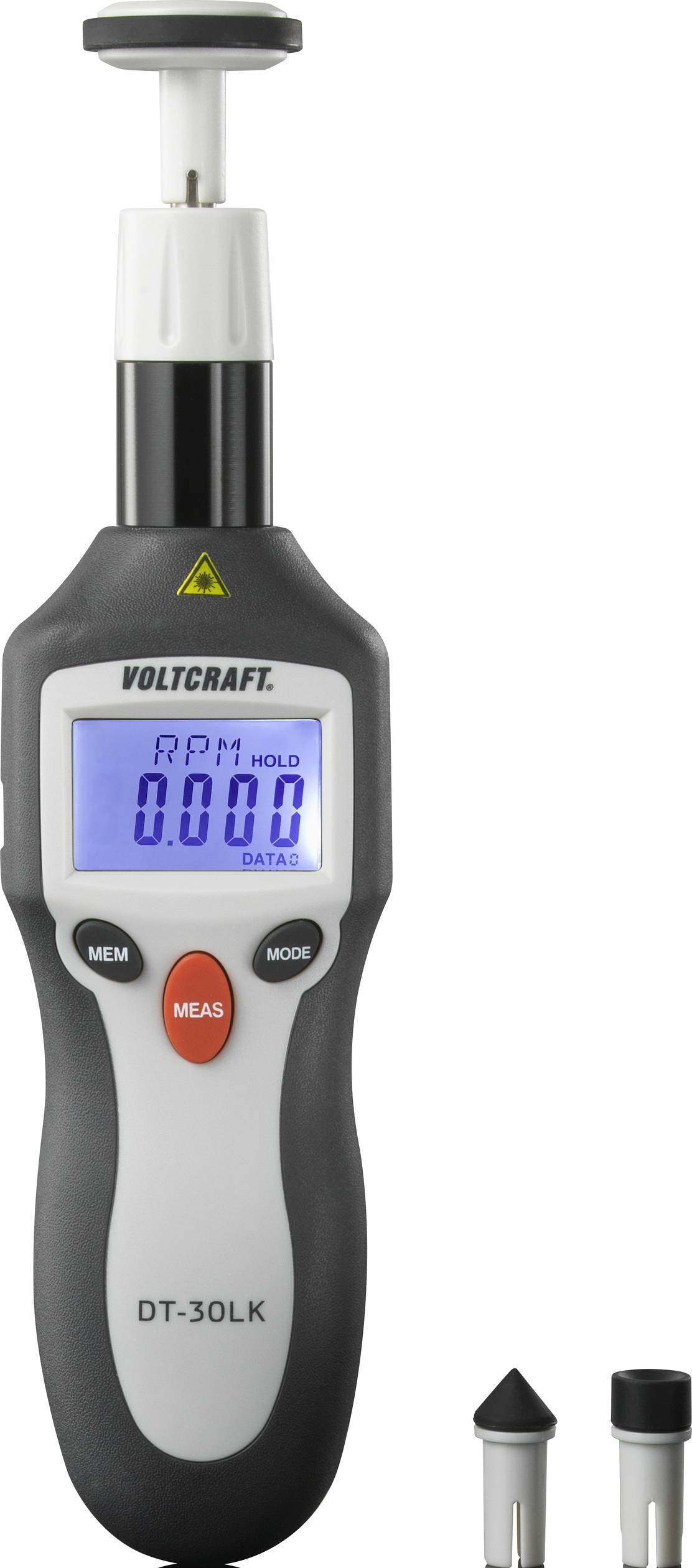 VOLTCRAFT ® DT-30LK Digitaler Hand-Drehzahlmesser 2 - 200000 U/min, Laser-Drehzahlmesser, Wegstreck