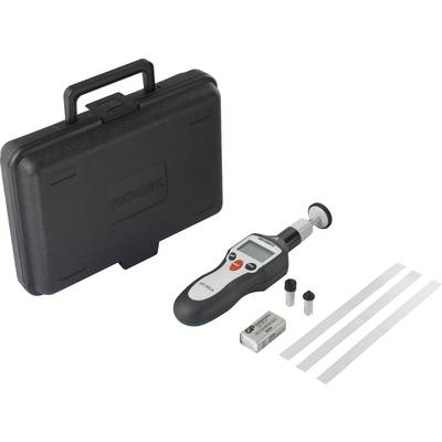 Ein tragbares Refraktometer-Set mit Hartschalenkoffer. Enthält das digitale Refraktometer, Batterien, Schutzkappe und drei Streifen.