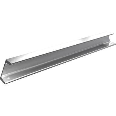 Metallisches Winkelprofil in Silber, perspektivisch dargestellt, zeigt die L-Form, häufig verwendet im Bau zur Stabilisierung von Strukturen.