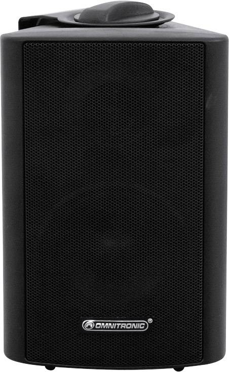 Schwarzer Lautsprecher mit der Aufschrift 'Omnitronic' auf der Vorderseite.