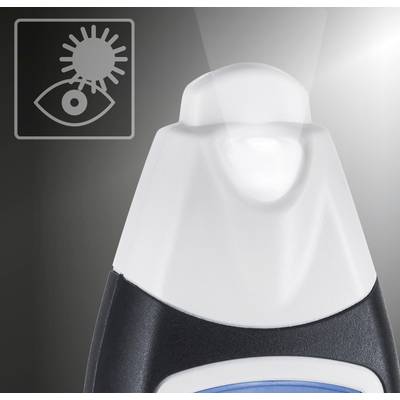 Flasche mit Augenspülung, dargestellt mit Symbol eines Auges. Verwendet zur schnellen Reaktion bei Augenkontakt mit Chemikalien.