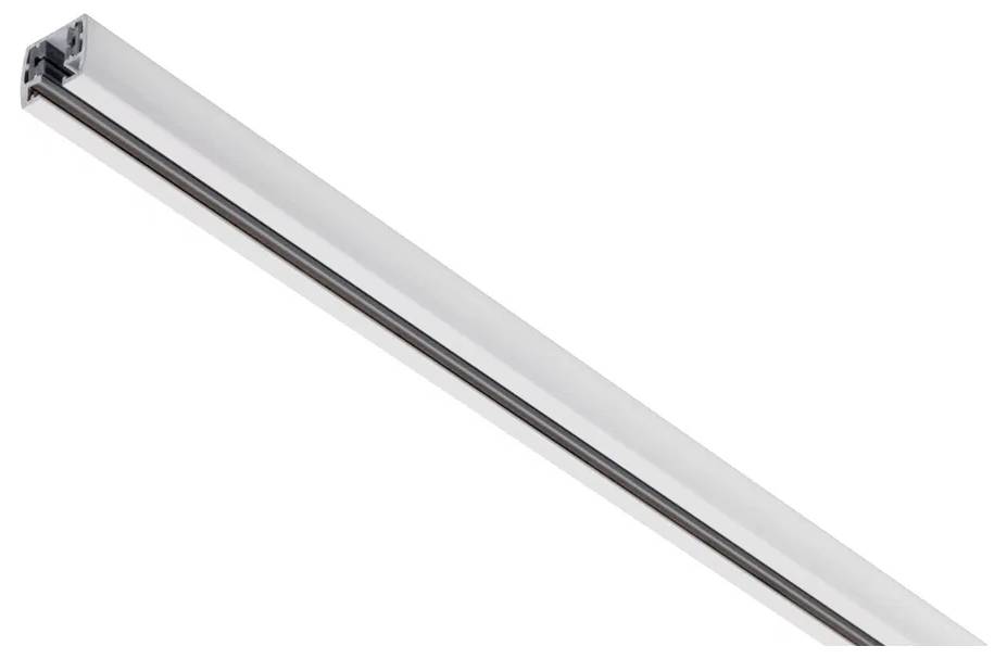 Ein langer, rechteckiger LED-Balken mit silbernem Gehäuse, geeignet für Decken- oder Wandmontage in modernen Innenräumen.