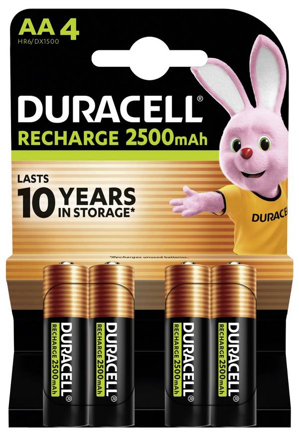 Duracell PreCharged HR06 Mignon (AA)-Akku NiMH 2500 mAh 1.2 V 4 St.