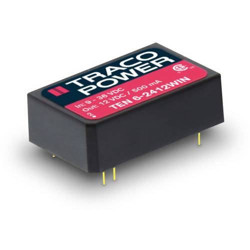 Thumbnail - TracoPower TEN 6-4815WIN DC/DC-Wandler, Print 48 V/DC 24 V/DC 250 mA 6 W Anzahl Ausgänge: 1 x Inhalt 1 St.
