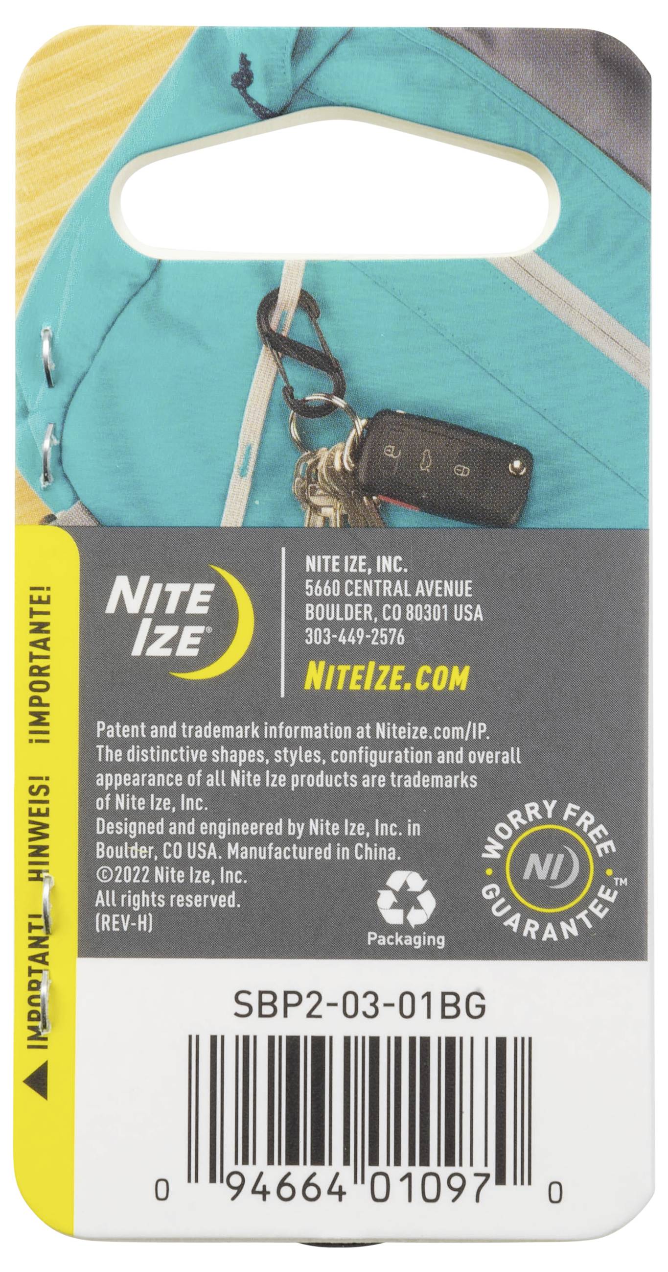 NITE Ize NI-SBP2-03-01 Karabiner S-Biner Gr. 2 76 mm x 50 mm x 25 mm 1 St.-5