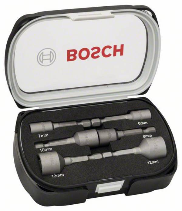 Bosch Accessories  2608551079 Steckschlüssel-Maschinenaufnahmen-Set 6 mm, 7 mm, 8 mm, 10 mm, 12 mm, 13 mm  Antrieb 1/4" (6.3 mm) 50 mm 1 Set