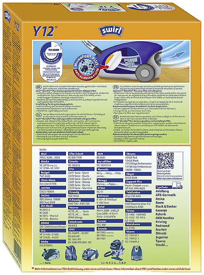 Swirl Y 12 MicroPor® PLUS AirSpace® Staubsaugerbeutel 4 St.-1