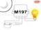 Eine Glühbirne leuchtet neben einem mit 'M197' beschrifteten Sensor. Die Schaltung symbolisiert den elektrischen Fluss zur Beleuchtung.