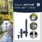 'Gartenteich mit Springbrunnen: Aqua Active Mini Set 1.000. Abgebildet sind Fontänen und Zubehörteile.'