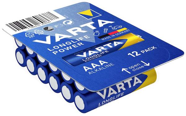 Varta LONGLIFE Power AAA Big Box 12 Micro (AAA)-Batterie Alkali-Mangan 1.26 Ah 1.5 V 12 St.