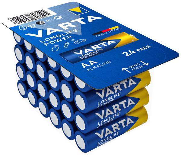 Varta LONGLIFE Power AA Big Box 24 Mignon (AA)-Batterie Alkali-Mangan 2.96 Ah 1.5 V 24 St.