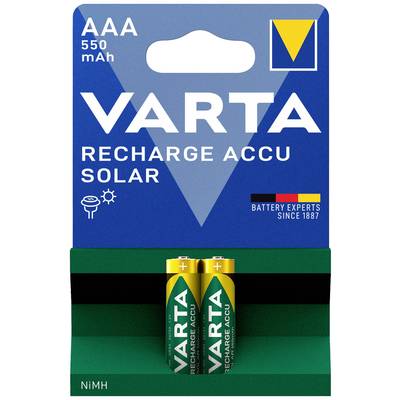 Varta RECH.AC.Solar AAA550mAh BLI2 Micro (AAA)-Akku NiMH 550 mAh 1.2 V 2 St.