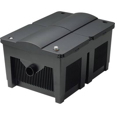 Schwarze elektronische Kühleinheit mit belüfteten Seiten und einem zentralen Ansaugrohr.