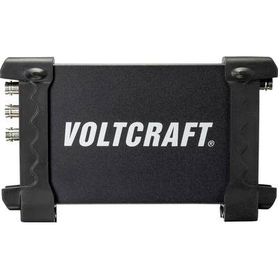 Ein schwarzes elektronisches Gerät mit dem weißen Schriftzug 'VOLTCRAFT' auf der Vorderseite, umgeben von Metallanschlüssen.