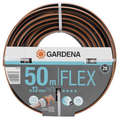 Gartenschlauch Gardena Flex, 50m, Durchmesser 13mm, mit "Power Grip" und 25 Bar Druckfestigkeit, empfohlen für flexiblen Einsatz im Garten.