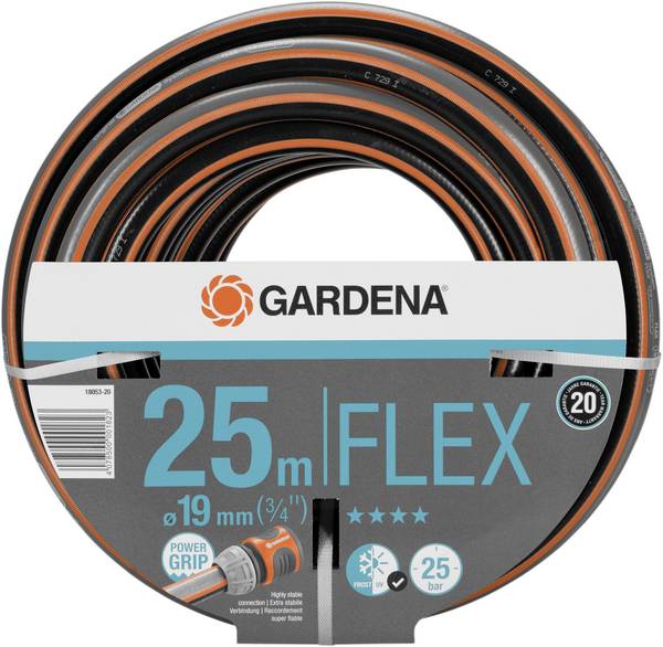 GARDENA 18053-20 Gartenschlauch Schlauch-Innen-Ø=19 mm 25 m 3/4 Zoll 1 St. Schwarz, Orange