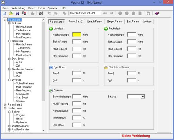 MSF-Vathauer Antriebstechnik Parametriersoftware Vector 54 Parametriersoftware