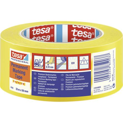 tesa PREMIUM 04169-00058-93 Markierungsklebeband tesa® Professional Gelb (L x B) 33 m x 50 mm 1 St.
