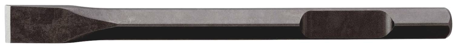 Ein Flachmeißel aus Metall mit scharfer, abgeschrägter Kante, verwendet zum Schneiden oder Entfernen von Material wie Metall oder Stein.