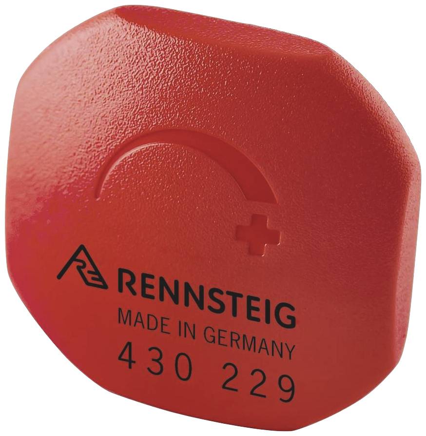 Rotes, abgerundetes Kunststoff-Werkzeug von Rennsteig, 'Made in Germany', Modellnummer 430229.